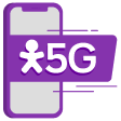 Ilustração de um celular junto dos ícones de 5G.